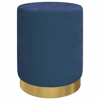 Hocker met opbergruimte rond fluweel blauw 2