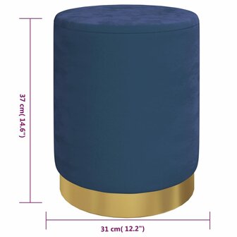 Hocker met opbergruimte rond fluweel blauw 6
