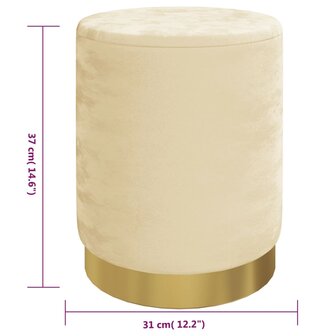 Hocker met opbergruimte rond fluweel abrikooskleurig 6