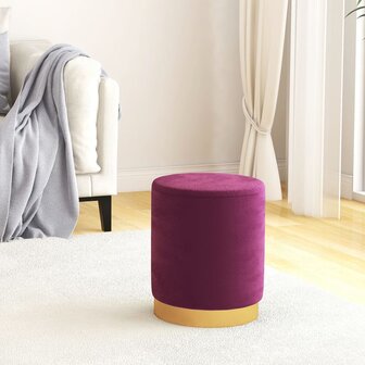 Hocker met opbergruimte rond fluweel paars 1