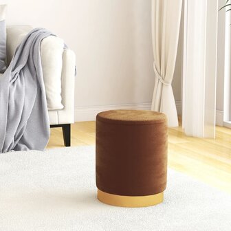 Hocker met opbergruimte rond fluweel bruin 1