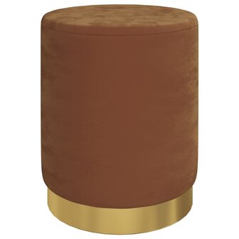 Hocker met opbergruimte rond fluweel bruin 2