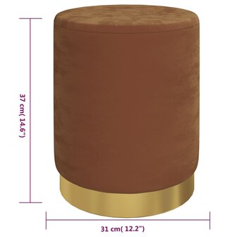 Hocker met opbergruimte rond fluweel bruin 6