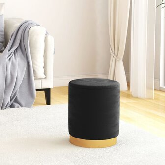 Hocker met opbergruimte rond fluweel zwart 1