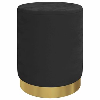 Hocker met opbergruimte rond fluweel zwart 2