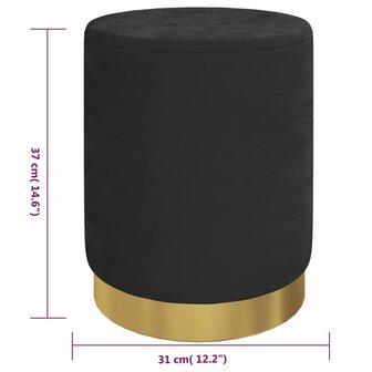 Hocker met opbergruimte rond fluweel zwart 6