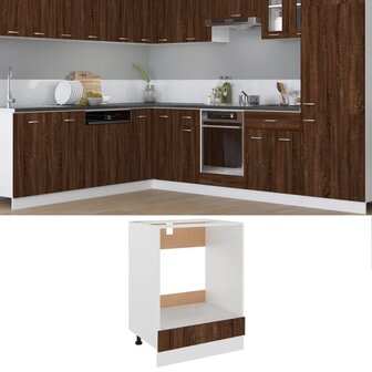 Ovenkast Riga 60x46x81,5 cm bewerkt hout bruin eikenkleur 1