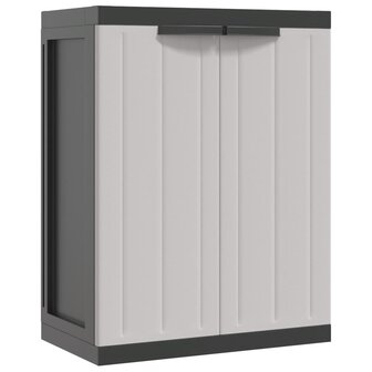 Tuinkast 65x37x85 cm polypropeen grijs en zwart 2