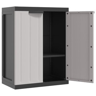 Tuinkast 65x37x85 cm polypropeen grijs en zwart 9