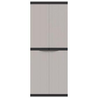 Tuinkast 65x37x165 cm polypropeen grijs en zwart 4