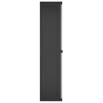 Tuinkast 65x37x165 cm polypropeen grijs en zwart 5