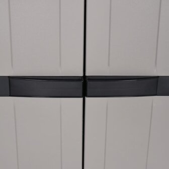 Tuinkast 65x37x165 cm polypropeen grijs en zwart 7