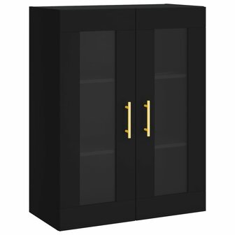 Hoge kast 69,5x34x180 cm bewerkt hout zwart 5