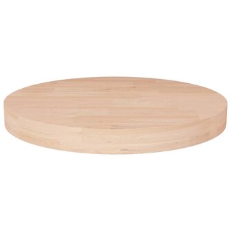 Tafelblad rond &Oslash;30x4 cm onbehandeld massief eikenhout 1