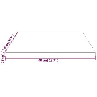 Tafelblad vierkant 40x40x2,5 cm massief grenenhout wit 7