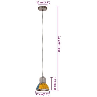 Hanglamp industrieel rond 25 W E27 17 cm meerkleurig 8