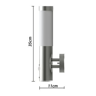 Buitenwandlamp met bewegingsdetector roestvrij staal 2