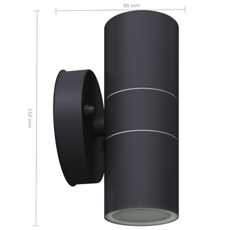 LED-wandlamp buiten op-/neerwaarts RVS 2 st 6