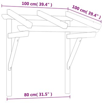 318569 Deurluifel 100x100x80 cm ge&iuml;mpregneerd grenenhout 7