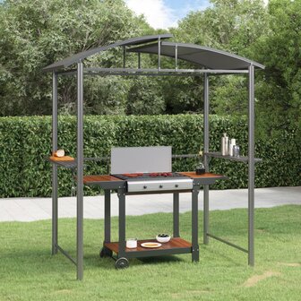 Barbecue-overkapping 210x114x230 cm staal antracietkleurig 1