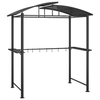 Barbecue-overkapping 210x114x230 cm staal antracietkleurig 2