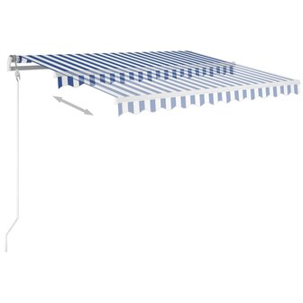 Luifel automatisch uittrekbaar 300x250 cm blauw en wit 3