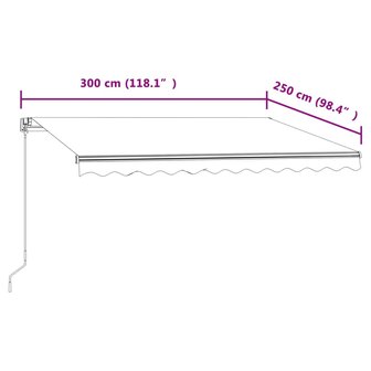 Luifel automatisch uittrekbaar 300x250 cm cr&egrave;me 9