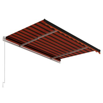 Luifel automatisch uittrekbaar 300x250 cm oranje en bruin 4