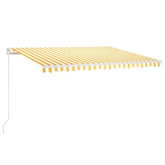 Luifel automatisch uittrekbaar 450x300 cm geel en wit 2