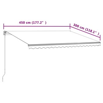 Luifel automatisch uittrekbaar 450x300 cm geel en wit 9