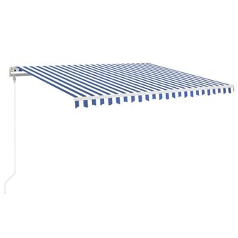 Luifel automatisch uittrekbaar 400x350 cm blauw en wit 2
