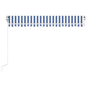 Luifel automatisch uittrekbaar 400x350 cm blauw en wit 3
