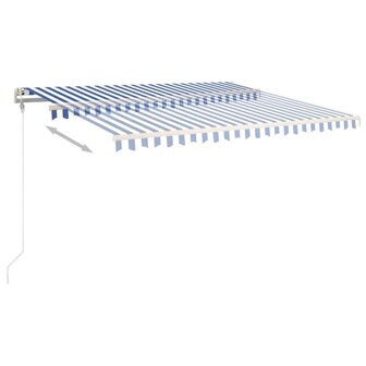 Luifel automatisch uittrekbaar 400x350 cm blauw en wit 4