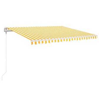 Luifel automatisch uittrekbaar 400x350 cm geel en wit 2