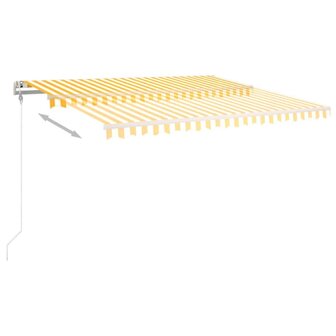 Luifel automatisch uittrekbaar 400x350 cm geel en wit 4