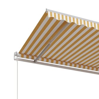 Luifel automatisch uittrekbaar 400x350 cm geel en wit 5