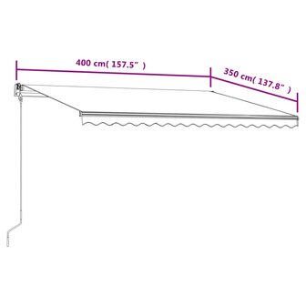 Luifel automatisch uittrekbaar 400x350 cm antracietkleurig 9