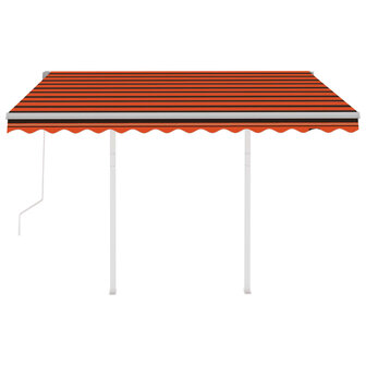 Luifel automatisch uittrekbaar met palen 3x2,5 m oranje bruin 6