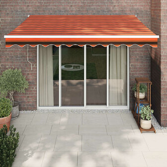 Luifel automatisch uitschuifbaar 3x2,5 m oranje en bruin 1
