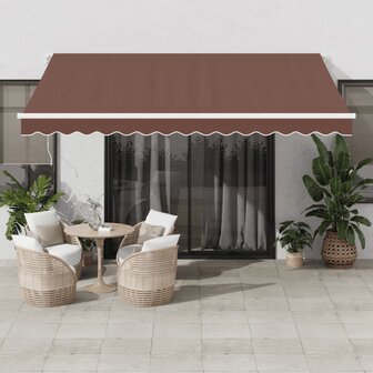 Luifel automatisch uittrekbaar 400x350 cm bruin 1