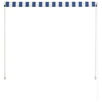 Luifel uittrekbaar 150x150 cm blauw en wit 5