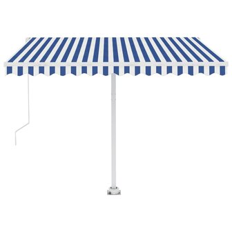 Luifel vrijstaand automatisch 300x250 cm blauw en wit 4
