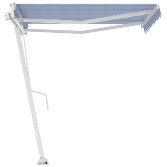 Luifel vrijstaand automatisch 300x250 cm blauw en wit 7