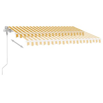 Luifel vrijstaand automatisch 300x250 cm geel en wit 4