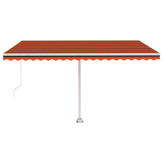 Luifel vrijstaand handmatig uittrekbaar 450x300 cm oranje bruin 3