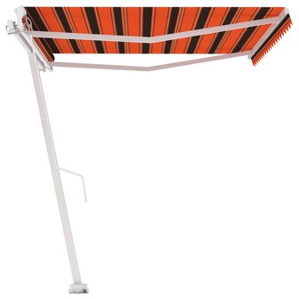 Luifel vrijstaand handmatig uittrekbaar 450x300 cm oranje bruin 5