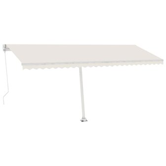 Luifel vrijstaand handmatig uittrekbaar 500x300 cm cr&egrave;mekleurig 2