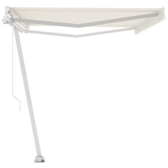 Luifel vrijstaand handmatig uittrekbaar 500x300 cm cr&egrave;mekleurig 6