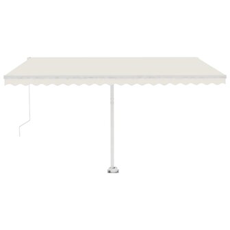 Luifel vrijstaand handmatig uittrekbaar 400x350 cm cr&egrave;mekleurig 2