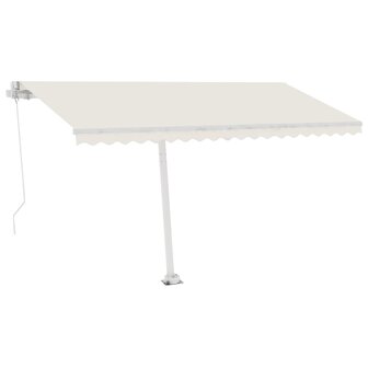 Luifel vrijstaand handmatig uittrekbaar 400x350 cm cr&egrave;mekleurig 4